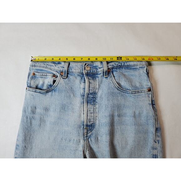 Levis Premium Ribcage Flare Jeans Womens 31 Blue High-Rise Button Fly LIGHT WASH - Picture 10 of 14